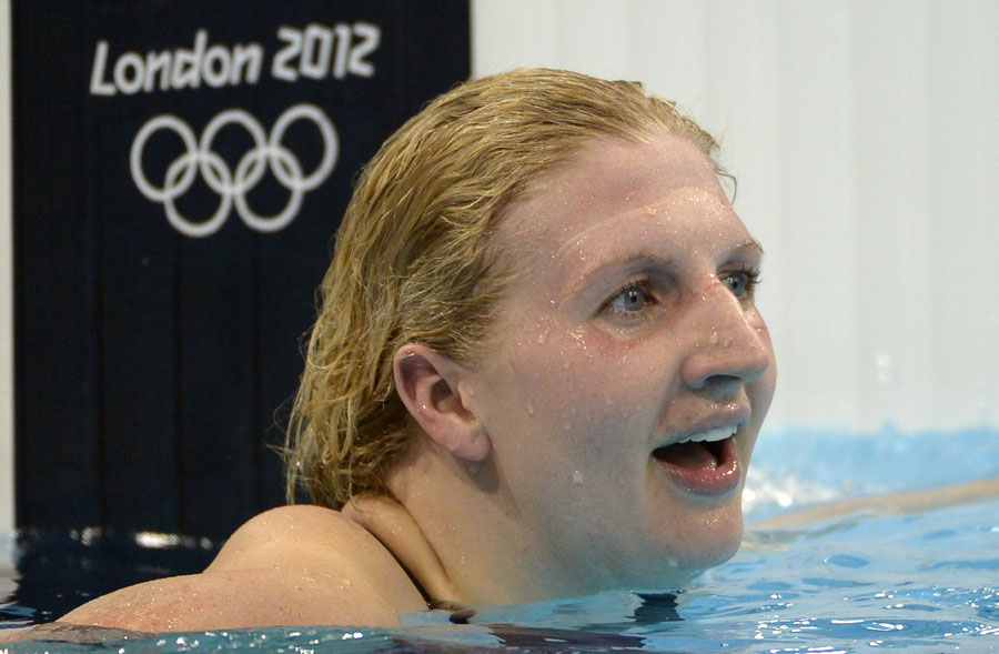 Rebecca Adlington reacts after winning bronze