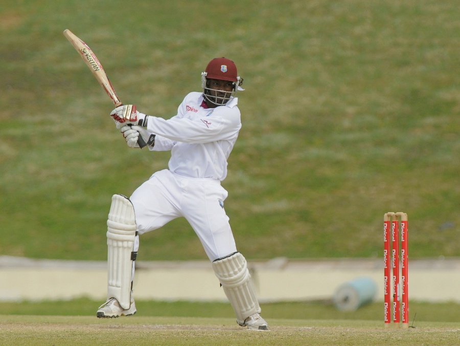 Chris Gayle cuts during his half-century