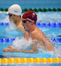 Michael Jamieson powers through the water in the 200m breaststroke