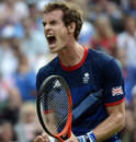 Andy Murray roars with delight as he celebrates his victory