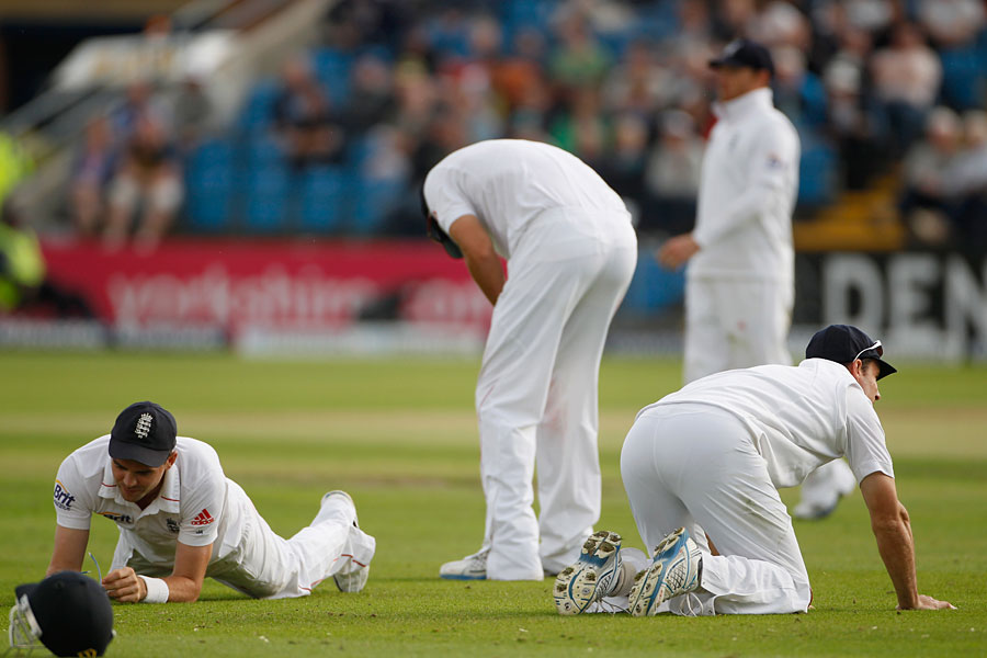 England's slips had a difficult day