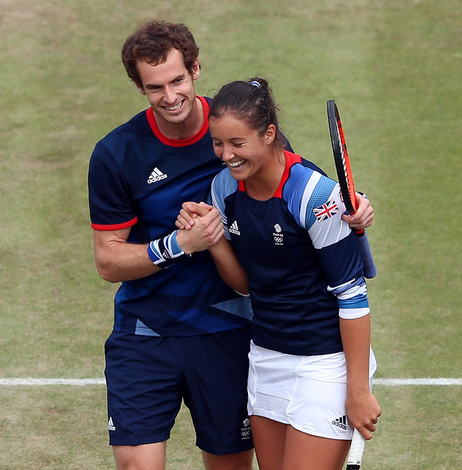 Laura Robson and Andy Murray celebrate