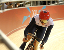 Victoria Pendleton on the way to an individual pursuit Olympic record