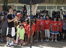 Jeremy Lin shows off his skills to a Beijing school