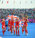 Team GB celebrate winning hockey bronze