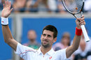 Novak Djokovic thanks the crowd for their support
