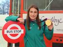 Katie Taylor poses with her gold medal