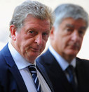 Roy Hodgson and David Bernstein look on at England training