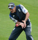 Andrew Strauss takes part in a drill during training