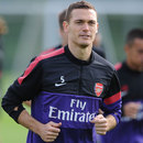 Thomas Vermaelen warms up during a training session