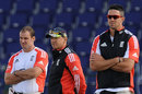 Andrew Strauss, Andy Flower and Kevin Pietersen stand by