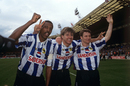 Viv Anderson and Danny Wilson celebrate reaching the FA Cup final