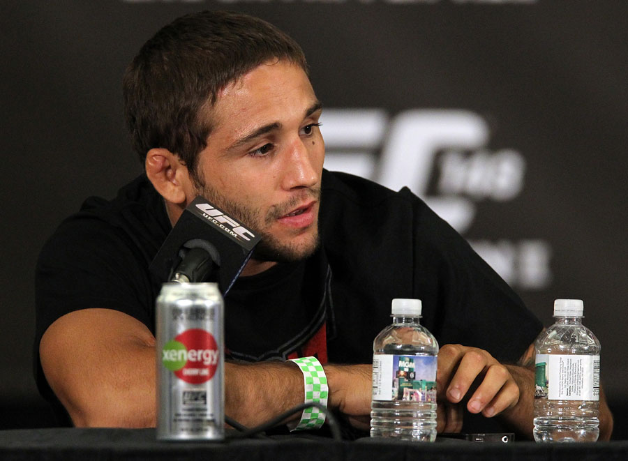 Chad Mendes speaks at a press conference