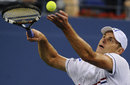 Andy Roddick eyes a booming serve