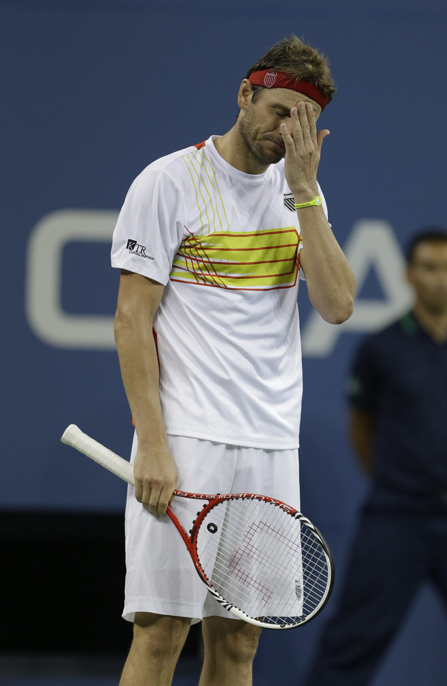 Mardy Fish reacts to a missed point