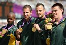 Oscar Pistorius and the South Africa relay team accept their golds