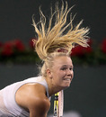 Caroline Wozniacki in action during her semi-final