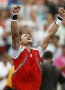 David Ferrer celebrates his win