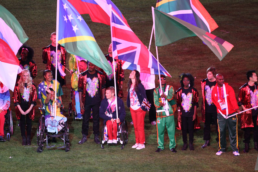 David Weir and Sarah Storey carry the flag for Great Britain