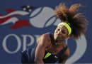 Serena Williams fires down a serve