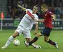 Lucas Digne battles Zlatan Ibrahimovic