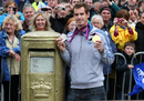 Andy Murray poses with his commemorative post box