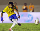 Brazil's Neymar takes a penalty