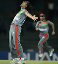 Shapoor Zadran reacts after taking the wicket of Craig Kieswetter