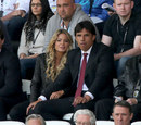 Chris Coleman and Charlotte Jackson watch the action