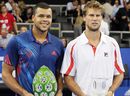 Jo-Wilfried Tsonga and Andrea Seppi pose with their trophies
