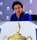 Rory McIlroy addresses the media during a press conference