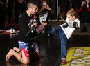  Dan Hardy works out for the media during an open workout session