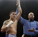 Julio Diaz is declared the winner after defeating Pavel Miranda
