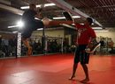 Travis Browne works out for media