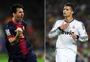 Lionel Messi and Cristiano Ronaldo celebrate