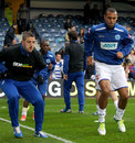 Anton Ferdinand warms up ahead of kick-off