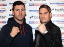 Darren Barker and Kerry Hope pose during a press conference