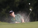 Louis Oosthuizen splashes out of a bunker