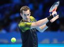 Andy Murray lines up a backhand against Tomas Berdych 