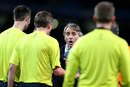 Roberto Mancini questions the officials