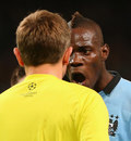 Mario Balotelli rages at referee Peter Rasmussen