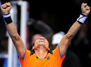 David Ferrer celebrates his win