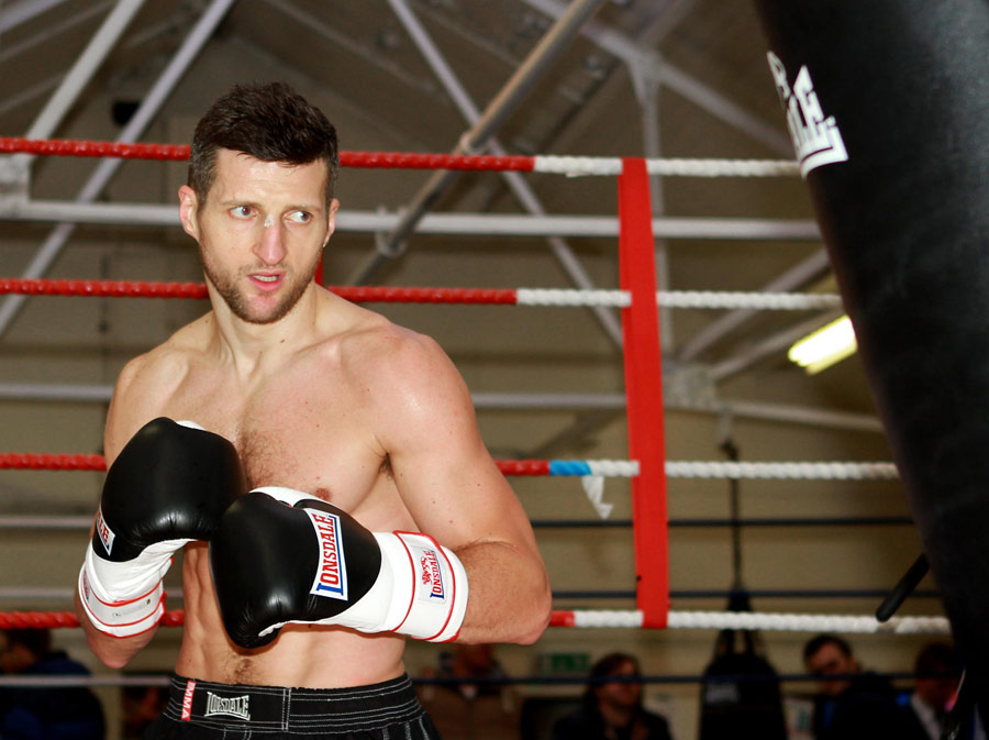 Carl Froch works out for the cameras
