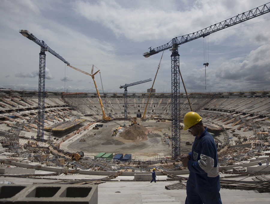 Construction continues at the Maracana soccer stadium