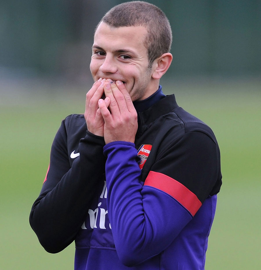 Jack Wilshere has a giggle at training
