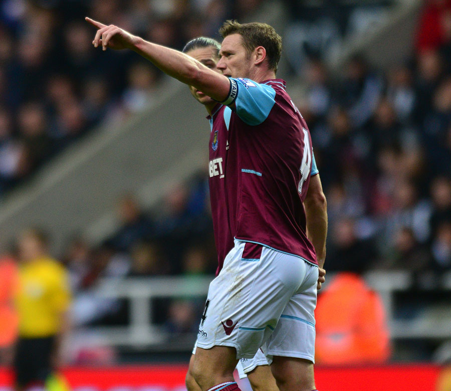 Kevin Nolan celebrates after scoring the first goal of the game