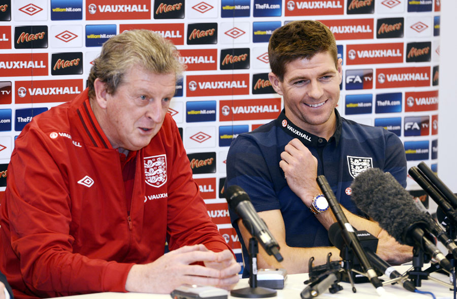 Roy Hodgson and Steven Gerrard chat to the media