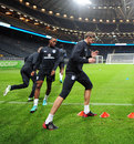 Steven Gerrard warms up during a training session