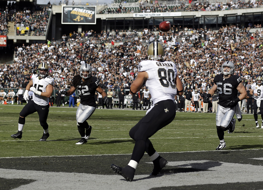 Jimmy Graham turns for a catch