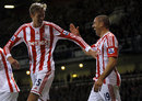 Jon Walters celebrates with Peter Crouch